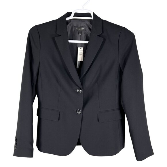 Talbots NWT Womens 8 Black Two Piece Suit Set Blazer Pants Career Wear MSRP $318 - Picture 4 of 16